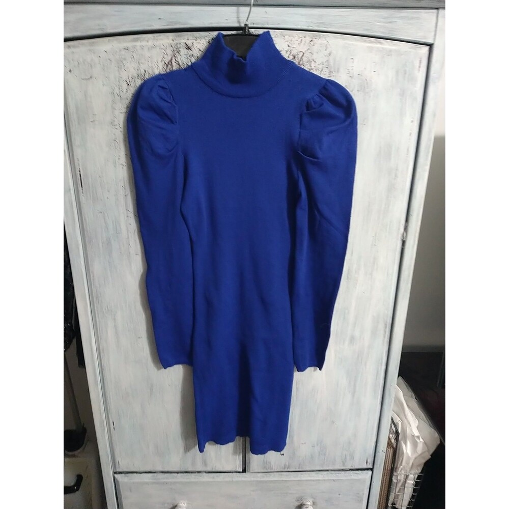 New Look Puff Sleeve Dress Medium Blue Boho Feminine Y2K Vintage